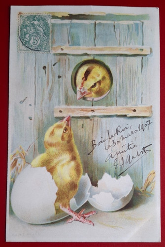 Vintage french colour postcard - french,