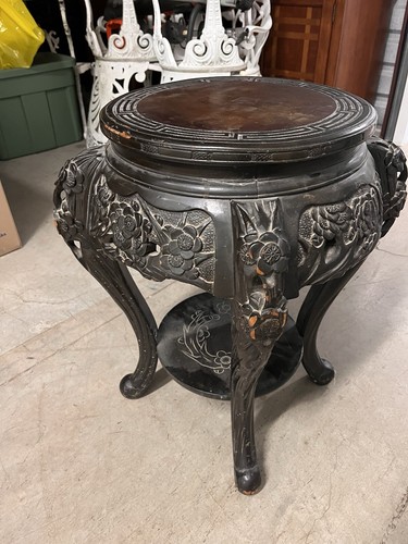 Antique chinese heavily carved - heavily,