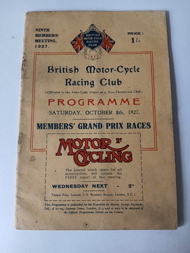 Brooklands programme 1927 - brooklands,