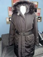 Moncler Women Down Fur Winter Coat size 10 Hoodie Jacket Vintage Designer Black 