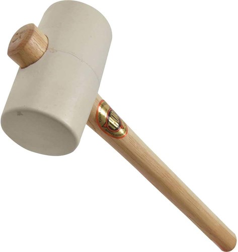 Rubber mallet 5in white head - rubber,