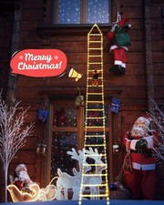 9.9Ft Christmas Ladder Lights with Santa Claus 338 LED String Lights & 8 Modes