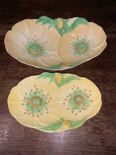 carlton ware Poppy Sweet Bowls 1930s Large 26x17x6 Cms Small 19x13x5 Cms