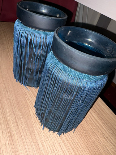 Set blue glass - of, cylinder