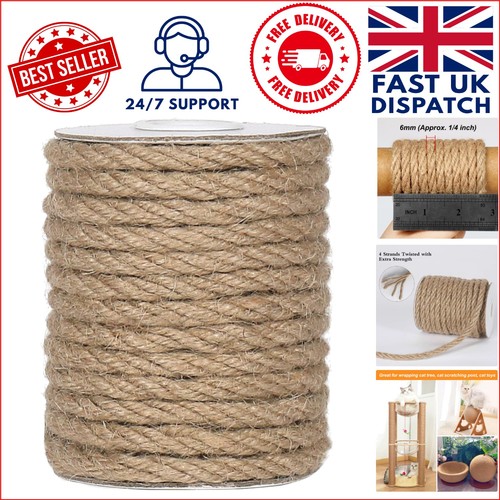 Durable 33ft jute twine 6mm - jute,