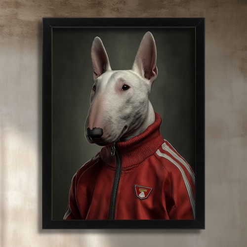 White bull terrier wall art - terrier,