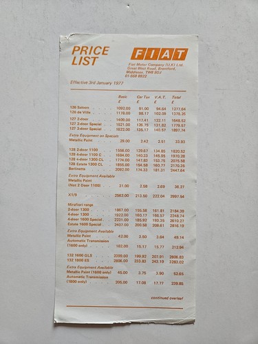 Fiat 126 127 128 9 - 126, x1/9