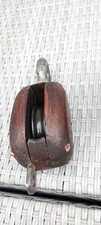 Antique Oak Ships Rope Pulley Block Single Nautical.PRICE DROP