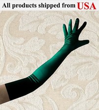 Top Quality 23" Forest Hunter Green Long Satin Halloween Costume Opera Gloves