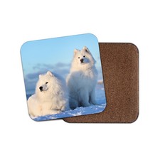 White Samoyed Dog Coaster - Animal Wild Nature Puppy Cute Pets Dogs Gift #12672