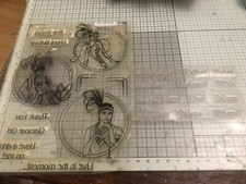 Art deco ladies & sentiments stamps set RefST3028