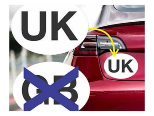 Magnetic car sticker oval - uk,