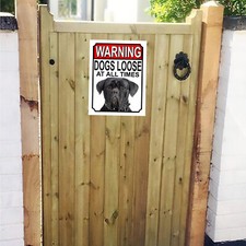 Warning dogs loose cane - cane, corso