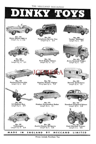 1950s dinky toys advert - dinky, field
