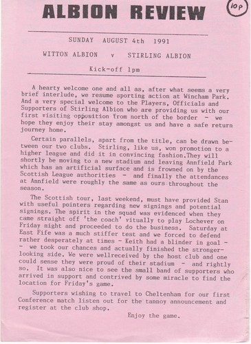 1991 witton albion - albion, v