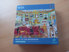 Gibsons 1000 Piece Jigsaw Puzzle "Night At The Meowseum" Complete.