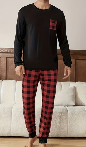 Men pyjama set with - with, pocket