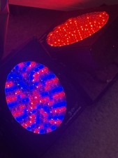 Pair of RGB LED QTX Light Slimline Par64 LED Par Can DJ Stage Band Party Home