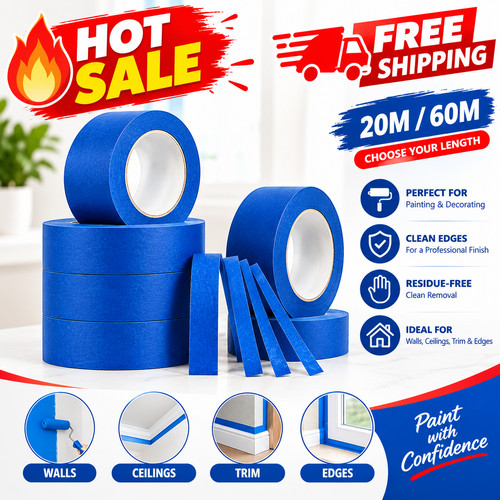 Blue painters masking - tape, 20m