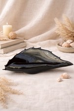Large Black Glass Shell Bowl