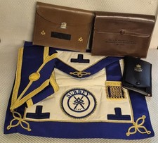 Vintage Surrey Freemasons Ceremonial Full Dress Apron, Sash & Wallets