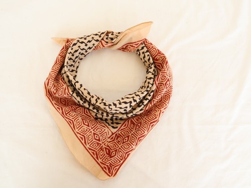 Cotton bandana hand block - hand,
