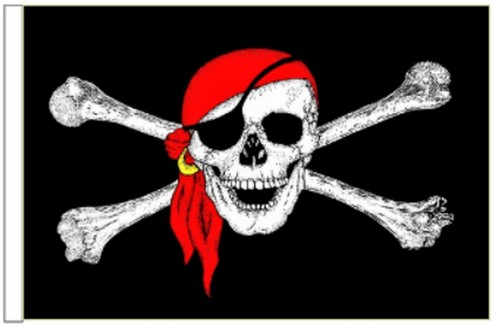Pirate skull crossbones red - pirate,