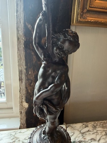 Antique spelter cherub - spelter,