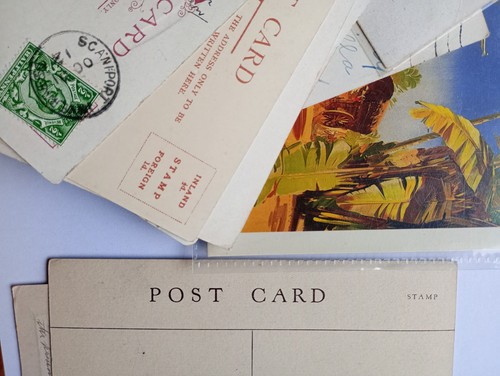 Retro vintage postcards sold - retro,