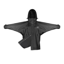 EQUIDRY EQUIMAC Shortie Adults Jacket with Stowaway Hood - Black/Black