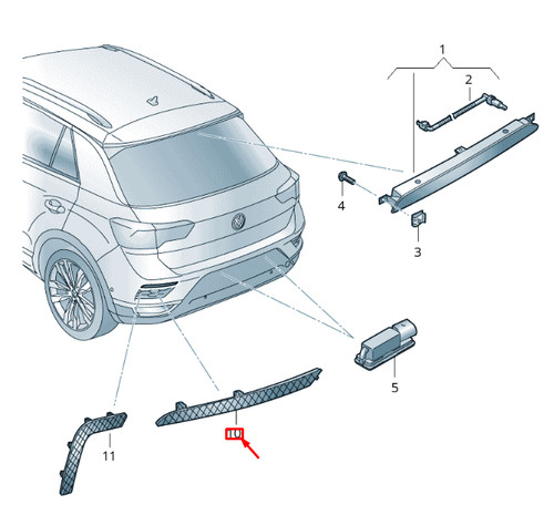 New volkswagen roc a11 rear - new,