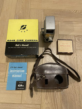 Boxed 1960s Bell & Howell 624B 8mm Cine Camera with Manuals and 8mm Film Splicer
