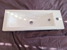  Cast Marble Inline Slimline basin - 600mm - Unused - Duarti By Calypso Marlas