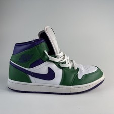 Nike Air Jordan 1 Mid Shoes Mens Size 10.5 White Green Purple Hulk 554724-300