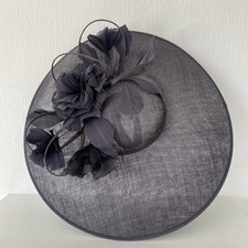 CLOSING DOWN SALE! STUNNING FORMAL LADIES BERKERTEX GREYISH BLUE HAT & HEADBAND