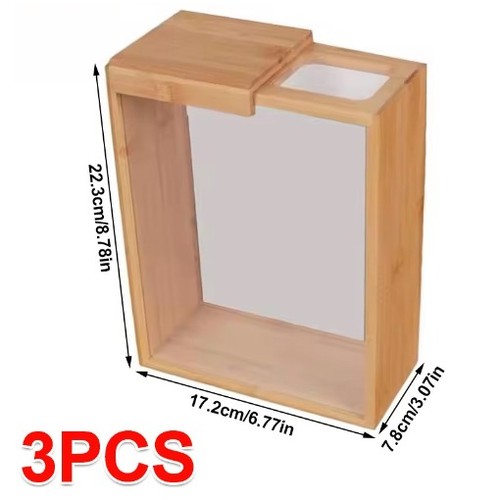 3pcs wooden cereal containers - wooden,