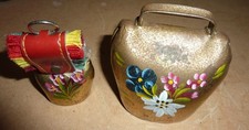 2 lovely old metal painted Cow
