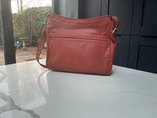 butter soft Italian Enny handbag Tan Orange Leather Shoulder Tote Bag excellent 