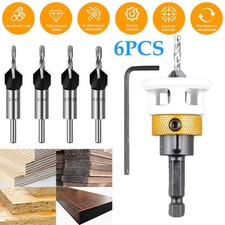 6x Countersink Drill Bit Set