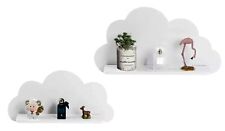 2x Cloud Shaped Shelves Display Rack Unit White Wall Mount Kids Bedroom Decor
