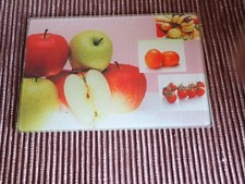 GLASS CHOPPING BOARD / TABLE CENTRE PIECE - APPLE PATTERNED - LOOK