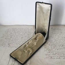 Antique 19th Century Victorian French Leather Jewel Case Box Jewelry Clog Case Box