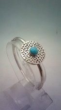 Rachel Galley, Woman's Sterling Silver and Natural Turquoise Bangle Bracelet.