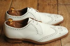 Joseph Cheaney Ivory White Leather Derby Brogue Shoes UK 8 F US 9 EU 42