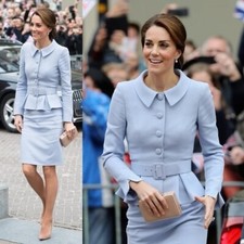 L.K. Bennett 'Nina' Clutch in Nude Trench Leather Kate ASO Royal Favourite