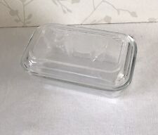 Arcoroc France Glass Butter Dish With Lid - Cow Design Vintage French ARC