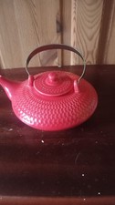 ZARA HOME Stunning red Porcelain Teapot with Metal Handle