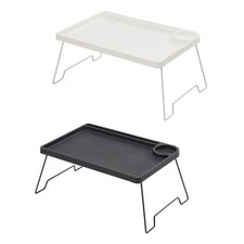 Bed Tray Table Metal Folding Legs Foldable Serving Breakfast Lap Desk Stand