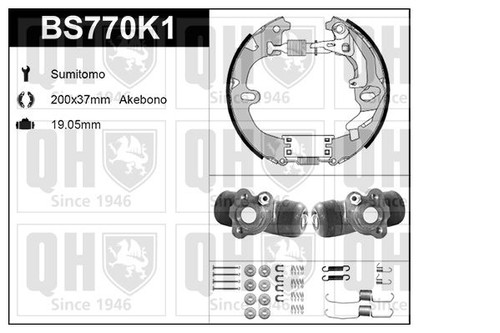 Akebono brake shoe - qh,