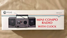 Retro Fortune Mini Compo Fm/Am Radio with Clock Ghetto Blaster Style F186